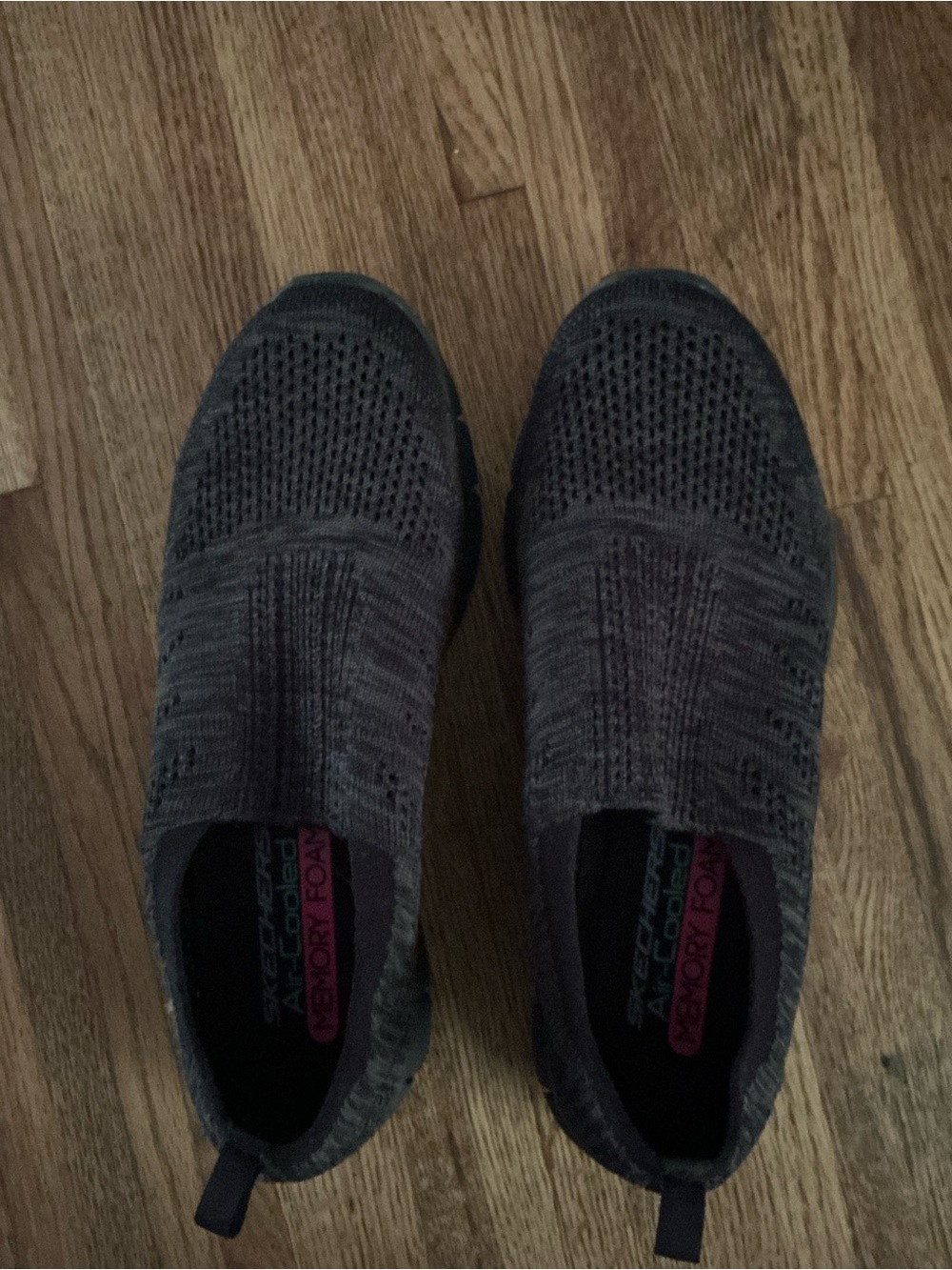 Skechers Slip-On Knit Walkers in Dark Charcoal